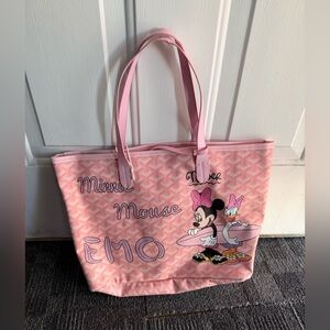 EMO Minnie Mouse Pink Tote Bag Made in Korea w/ Matching Pouch-New Without Tags